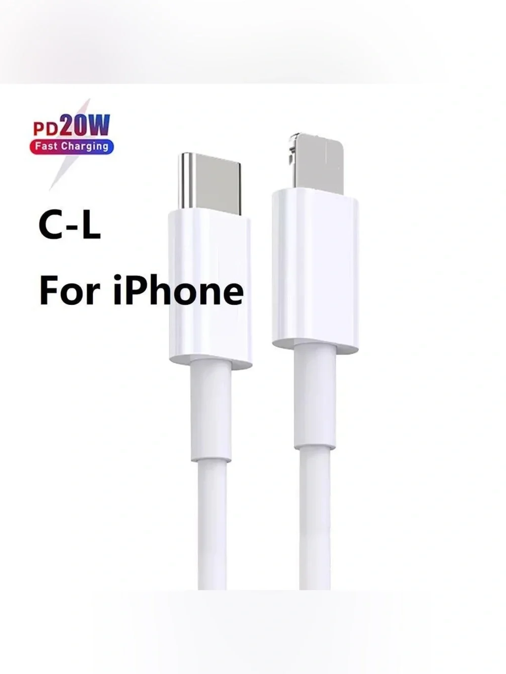 White USB-C to Lightning Fast Charging Cable - Compatible with iPhone